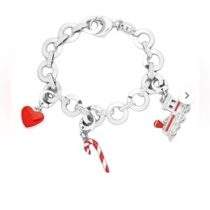 Fossil Sliver Tone Stainless Steel Heart Charm